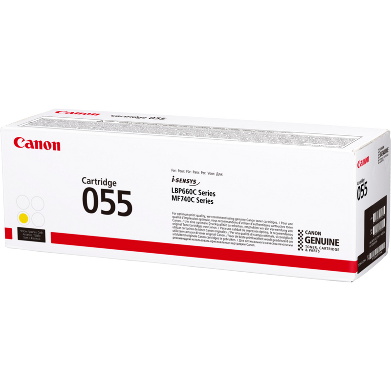 Canon 055 Toner-Cartridge, Gelb Produkt Ansicht der Verpackung von rechts