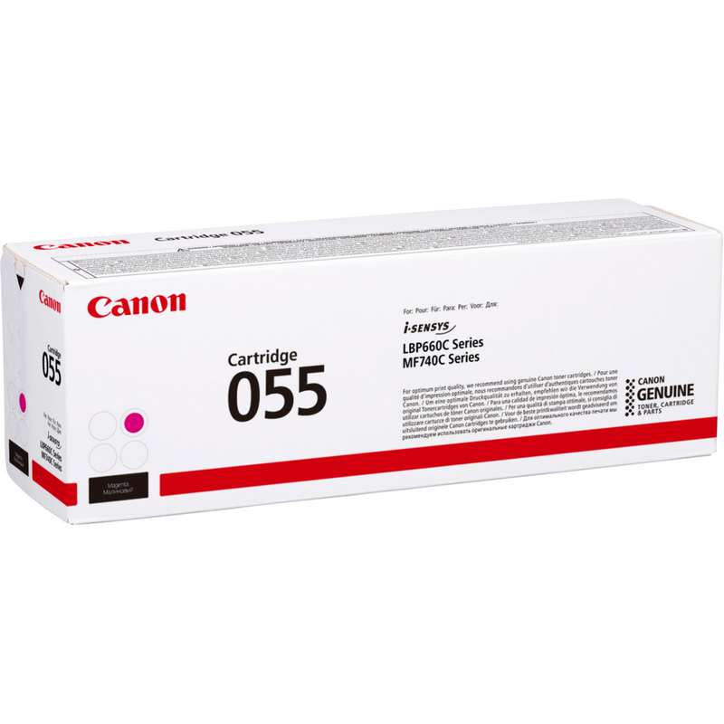 Canon 055 Toner-Cartridge, Magenta Produkt Ansicht der Verpackung von links