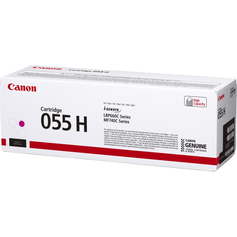 Canon 055 H High Yield Toner-Cartridge, Magenta Produkt Ansicht der Verpackung von rechts