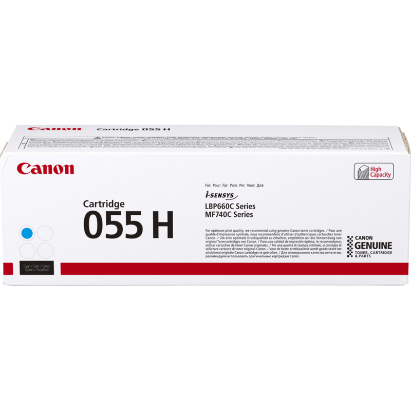 Canon 055 H High Yield Toner-Cartridge, Cyan Produkt Vorderansicht der Verpackung