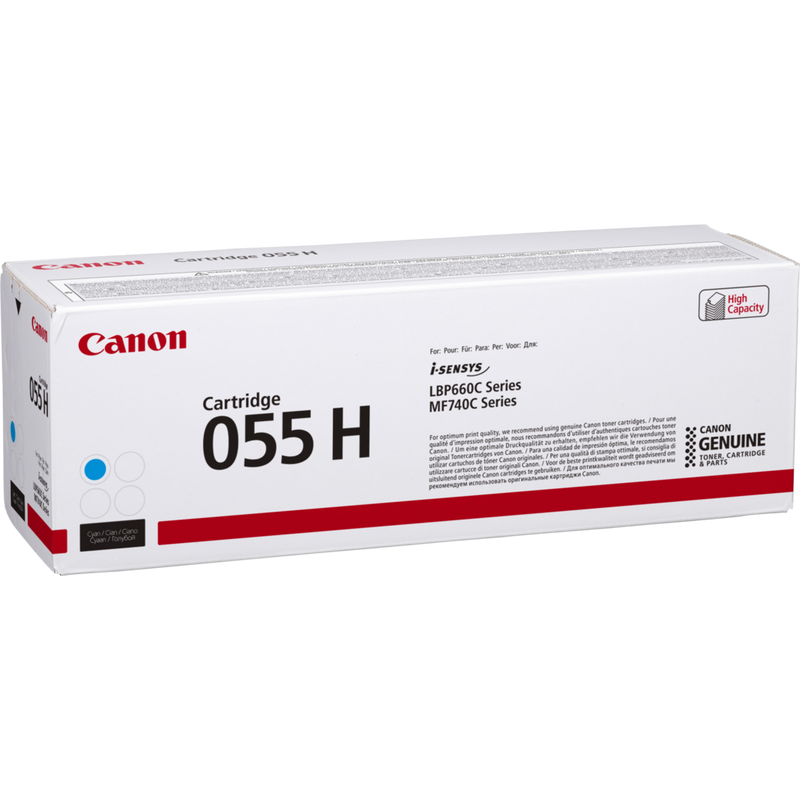 Canon 055 H High Yield Toner-Cartridge, Cyan Produkt Ansicht der Verpackung von links