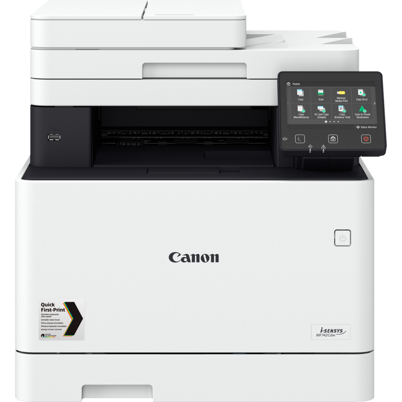 Canon i-SENSYS MF742Cdw 3-in-1 Farblaser-Multifunktionssystem Produkt Vorderansicht