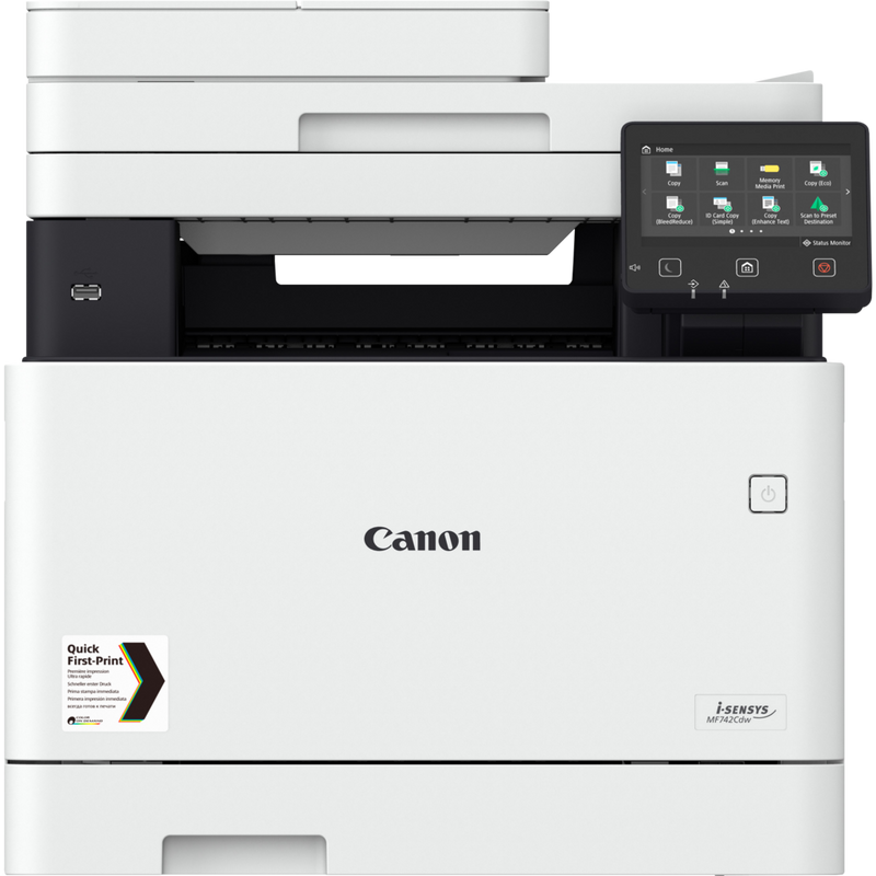 Canon i-SENSYS MF742Cdw 3-in-1 Farblaser-Multifunktionssystem Produkt Vorderansicht