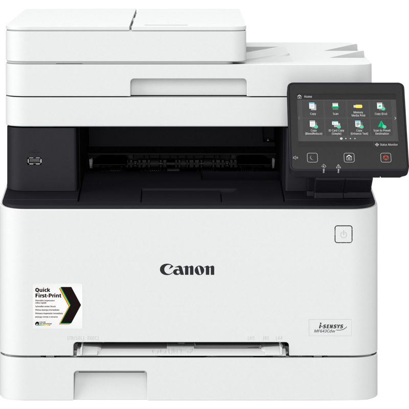 Canon i-SENSYS MF643Cdw 3-in-1 Farblaser-Multifunktionssystem Produkt Vorderansicht