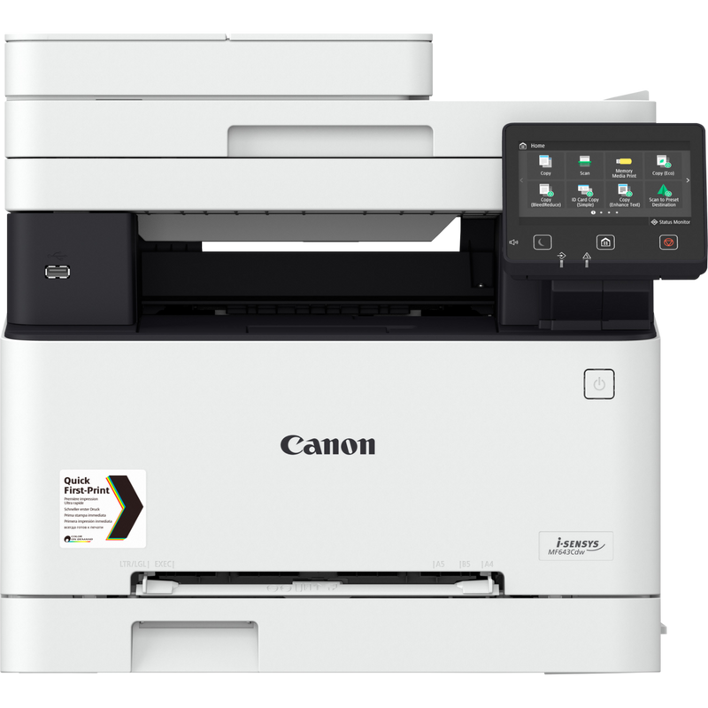 Canon i-SENSYS MF643Cdw 3-in-1 Farblaser-Multifunktionssystem Produkt Vorderansicht