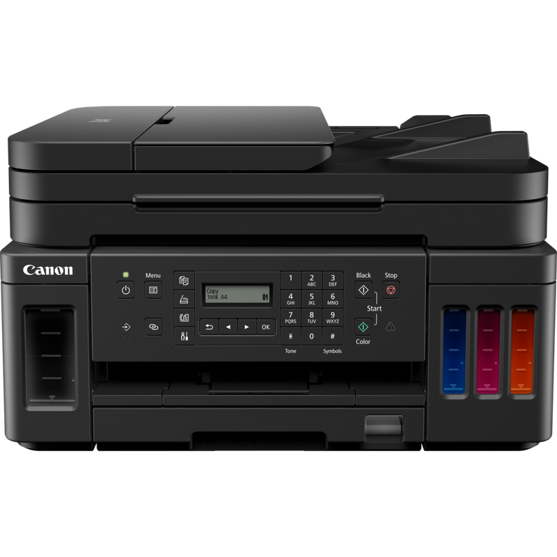 Canon PIXMA G7050 MegaTank Tintenstrahl-Multifunktionssystem mit nachfüllbaren Tintenbehältern Produkt Vorderansicht