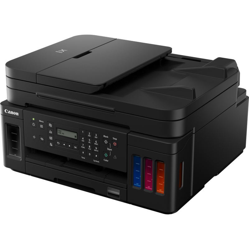Canon PIXMA G7050 MegaTank Tintenstrahl-Multifunktionssystem mit nachfüllbaren Tintenbehältern Produkt Schrägansicht von vorne