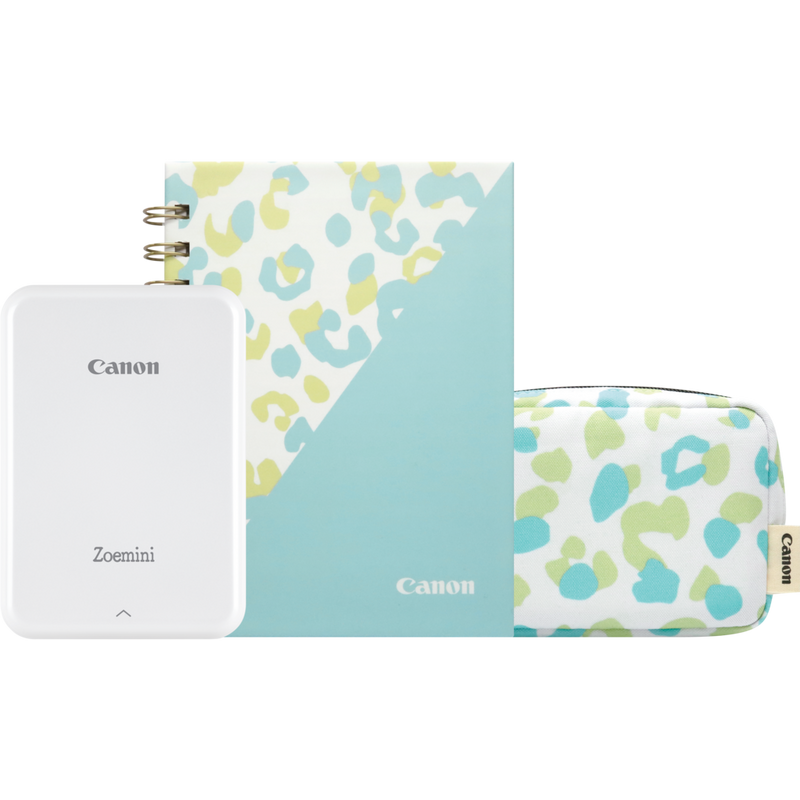 Canon Zoemini Mini-Fotodrucker, weiß + Tagebuch + Tasche Produkt Alle Produkte positioniert
