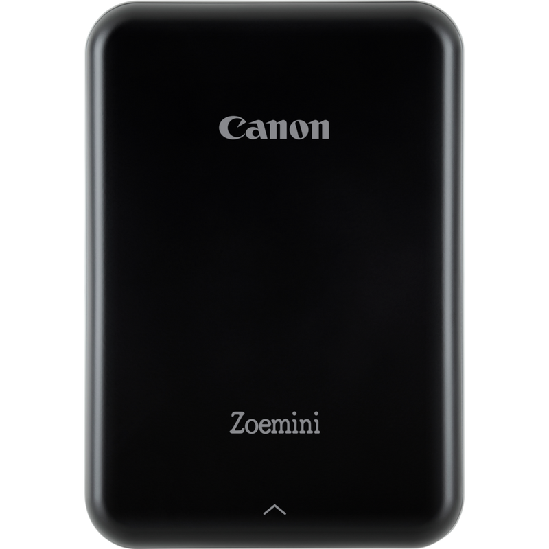 Canon Zoemini Mini-Fotodrucker, Schwarz + Tagebuch + Tasche Produkt Drucker Vorderansicht