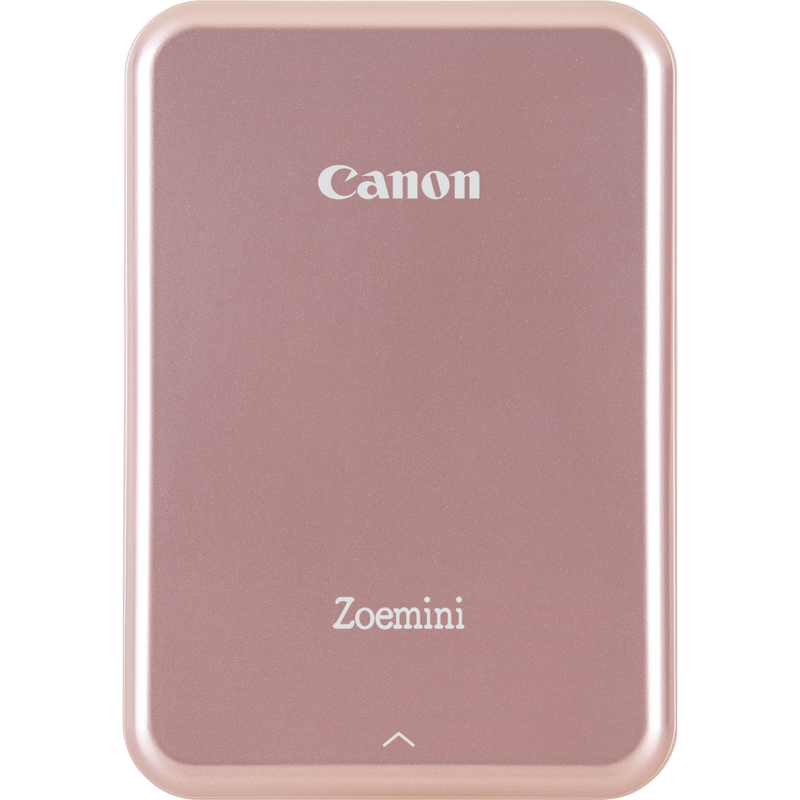 Canon Zoemini Mini-Fotodrucker, Roségold + Tagebuch + Tasche Produkt Drucker Vorderansicht