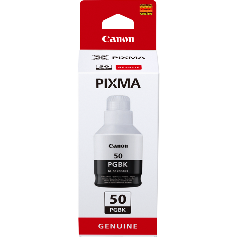 Canon GI-50 PGBK, Hohe Reichweite, Tintenflasche, Schwarz Produkt Vorderansicht