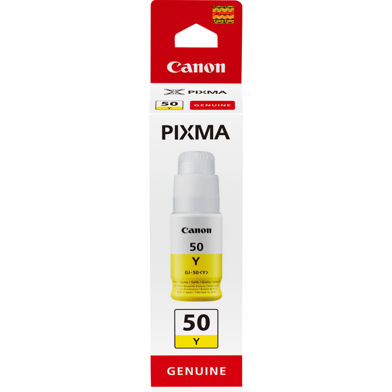 Canon GI-50 Y, Hohe Reichweite, Tintenflasche, Gelb Produkt Vorderansicht