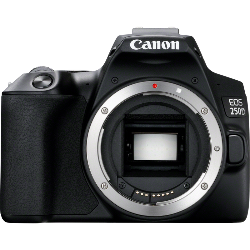 Canon EOS 250D Gehäuse, Schwarz Produkt Vorderansicht