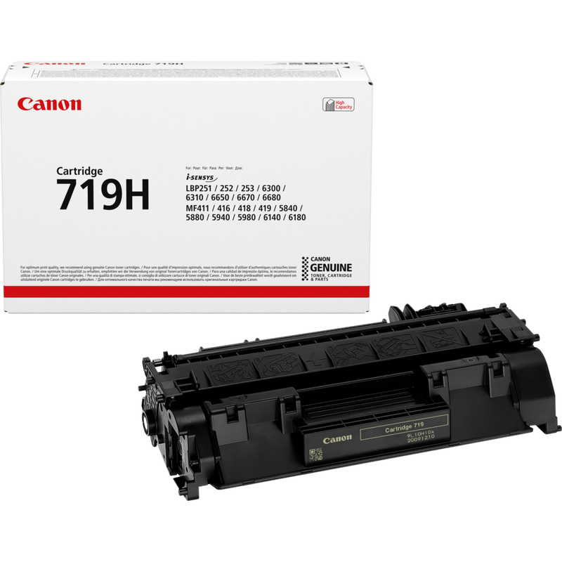 Canon 719H High Capacity Toner-Cartridge Produkt Verpackung und Patrone