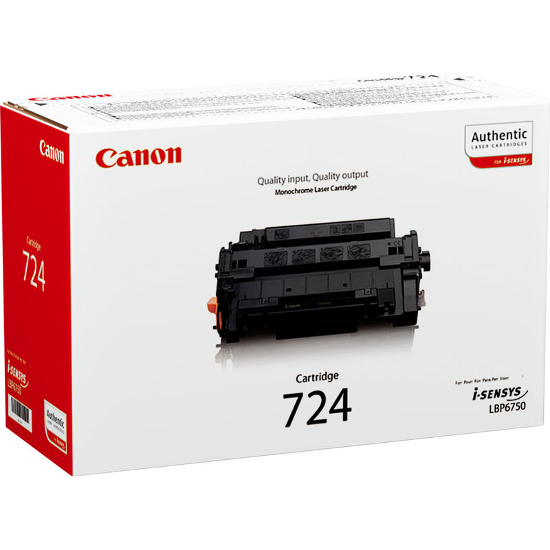 Canon 724 Toner-Cartridge Produkt Ansicht der Verpackung von links