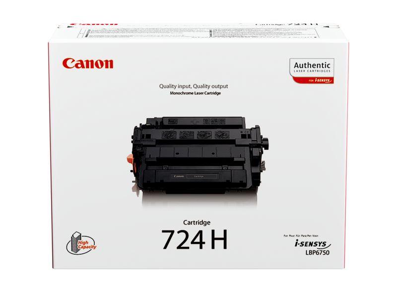 Canon 724H High Capacity Toner-Cartridge Produkt Vorderansicht der Verpackung