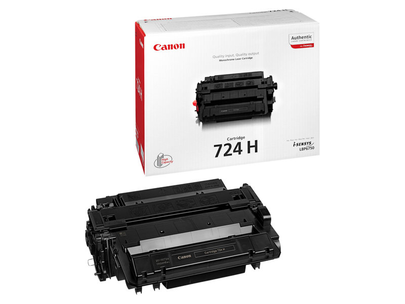 Canon 724H High Capacity Toner-Cartridge Produkt Verpackung und Patrone