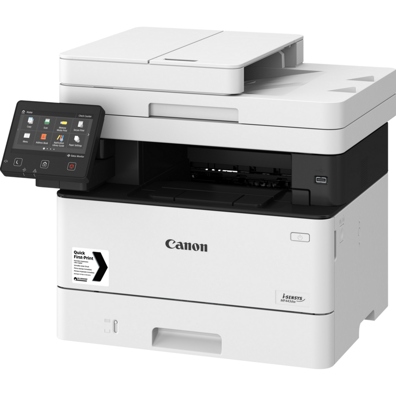 Canon i-SENSYS MF443dw Schwarzweiß-Laser-Multifunktionssystem Produkt Ansicht von oben rechts