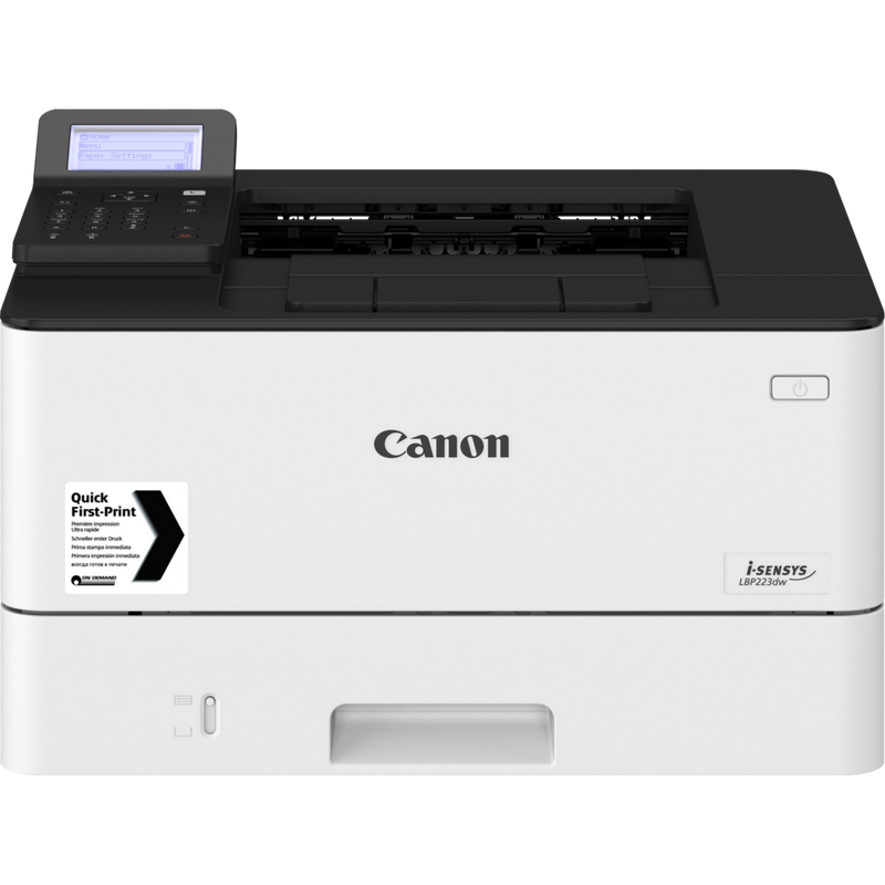 Canon i-SENSYS LBP223dw Schwarzweiß-Laserdrucker Produkt Vorderansicht von oben