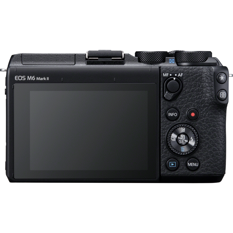 Canon EOS M6 Mark II + EF-M 15-45mm IS STM Objektiv + Elektronischer Sucher Produkt Rückansicht