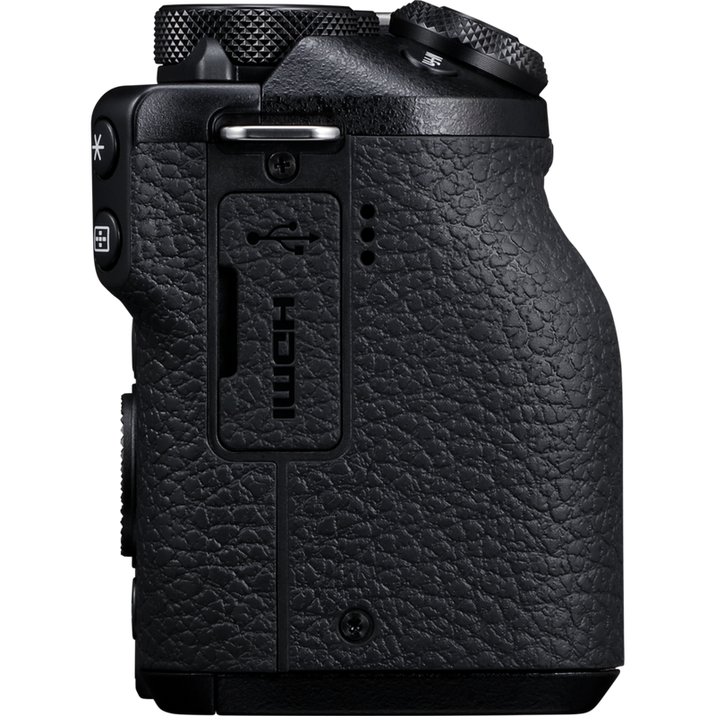 Canon EOS M6 Mark II + EF-M 15-45mm IS STM Objektiv + Elektronischer Sucher Produkt Ansicht von rechts