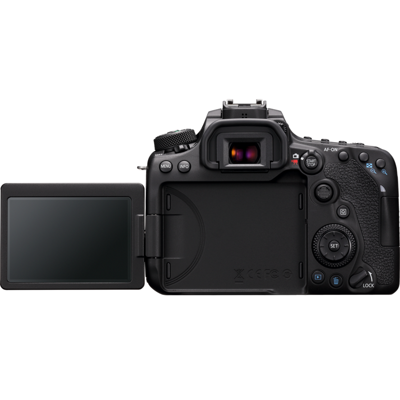 Canon EOS 90D Gehäuse Produkt Rückansicht mit ausgeklapptem Bildschirm
