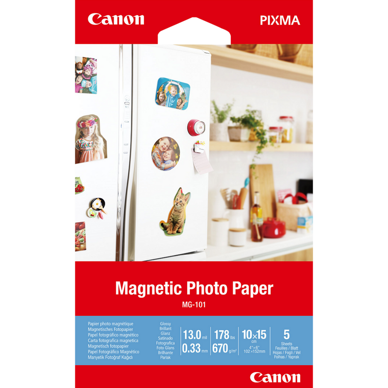 Canon MG-101 Magnetisches Fotopapier, 10 x 15 cm, 5 Blatt Produkt Vorderansicht