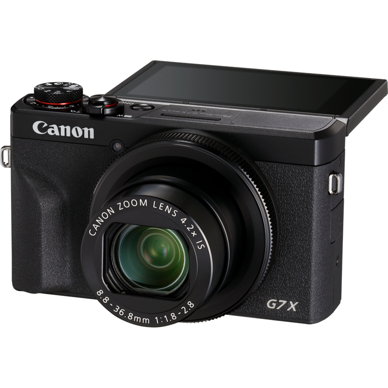 Canon PowerShot G7 X Mark III Kompaktkamera, Schwarz, Vorderansicht des Produkts