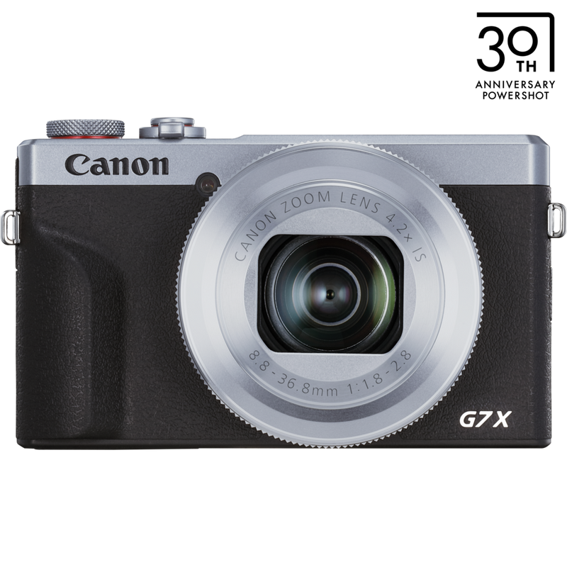 Canon PowerShot G7 X Mark III Kompaktkamera, Silber, Vorderansicht des Produkts