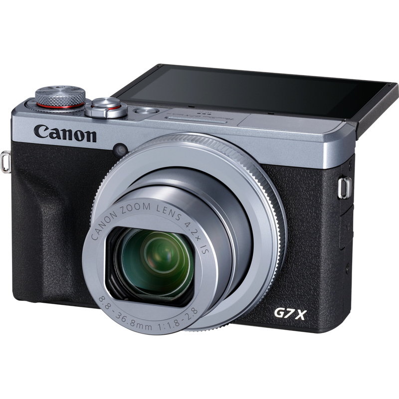 Canon PowerShot G7 X Mark III Kompaktkamera, Silber, Vorderansicht des Produkts