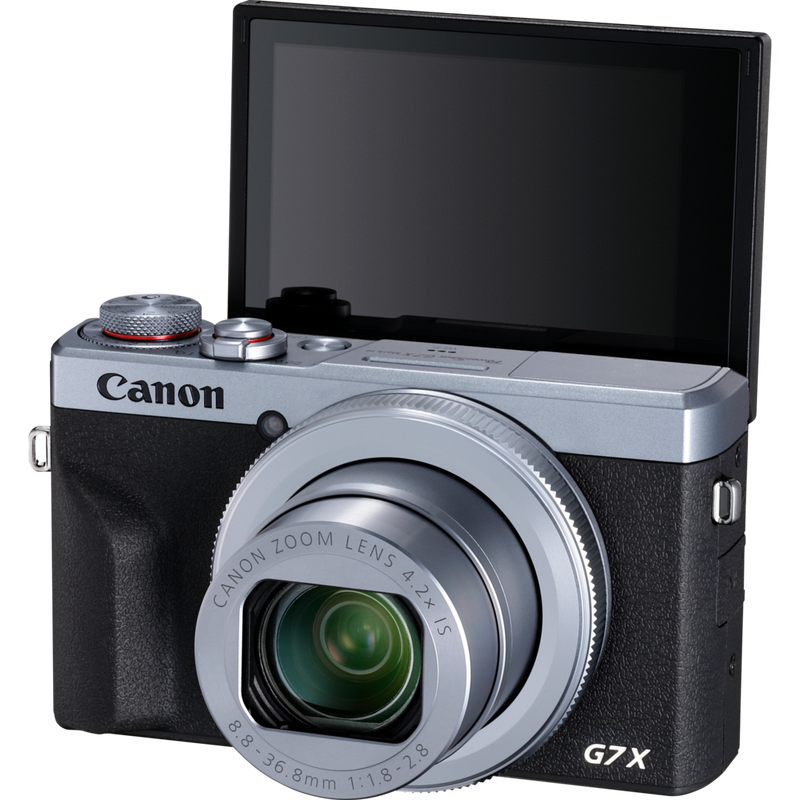 Canon PowerShot G7 X Mark III Kompaktkamera, Silber, Vorderansicht des Produkts