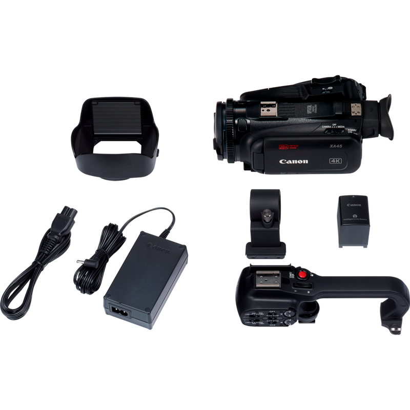 Canon XA45 Camcorder Produkt Komponenten im Lieferumfang
