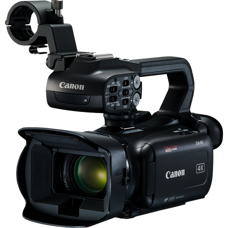 Canon XA40 Camcorder Produkt Vorderansicht von links