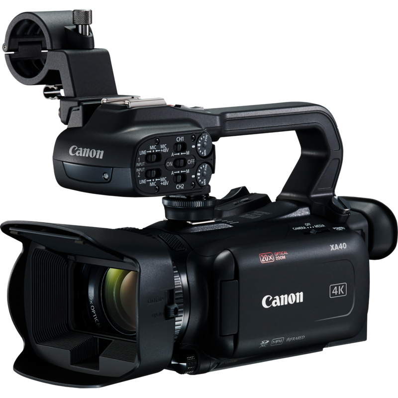 Canon XA40 Camcorder Produkt Vorderansicht von links