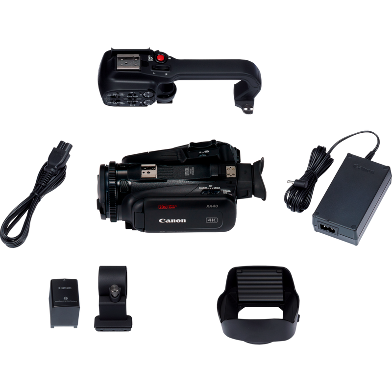 Canon XA40 Camcorder Produkt Komponenten im Lieferumfang