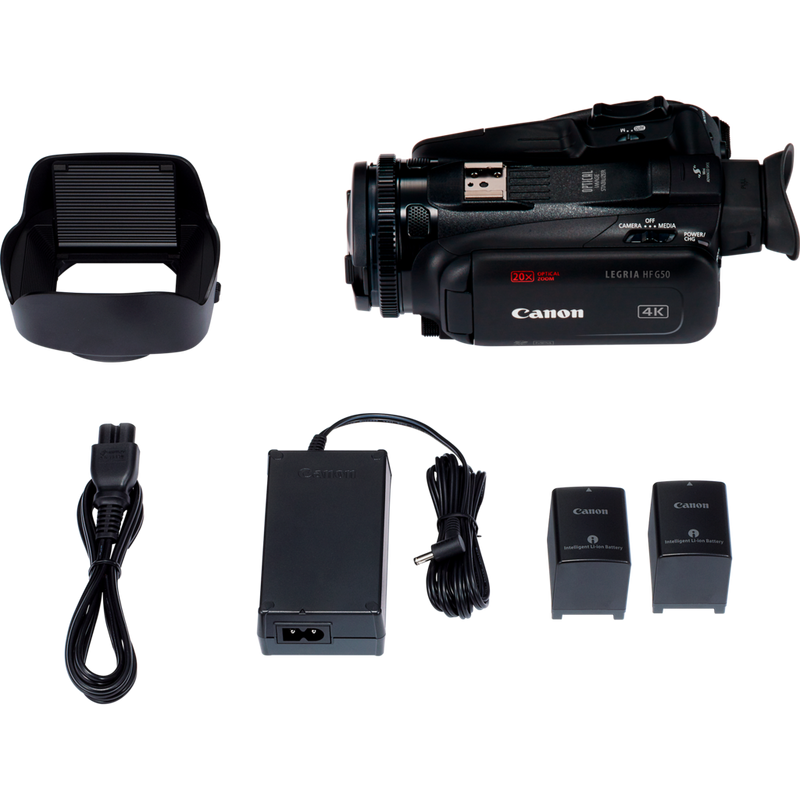 Canon LEGRIA HF G50 Camcorder + Power Kit Pack Produkt Komponenten im Lieferumfang