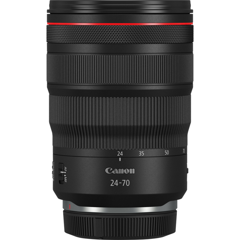 Canon RF 24-70mm F2.8L IS USM Objektiv Produkt Vorderansicht mit Staubkappe