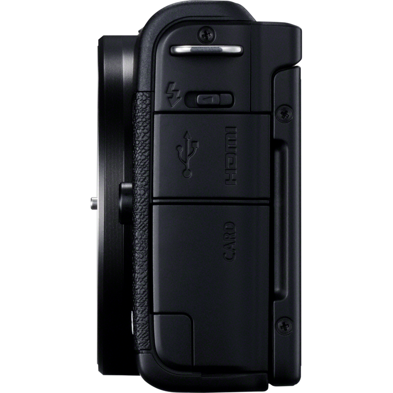 Canon EOS M200 Gehäuse, Schwarz + EF-M 15-45mm Produkt Ansicht von links