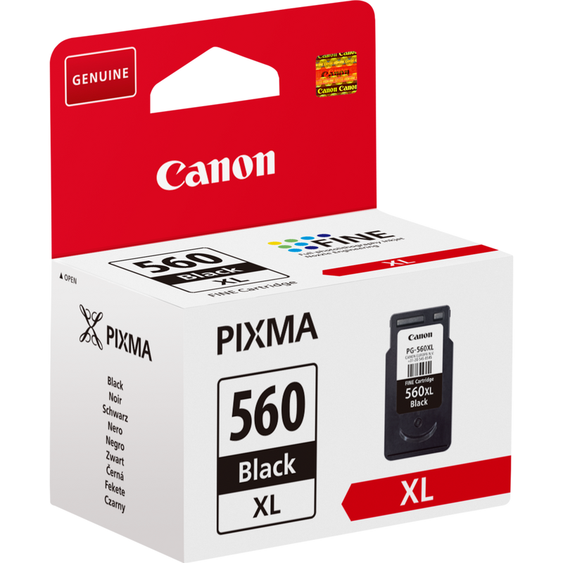 Canon PG-560XL Tinte Schwarz mit hoher Reichweite Produkt Ansicht von links
