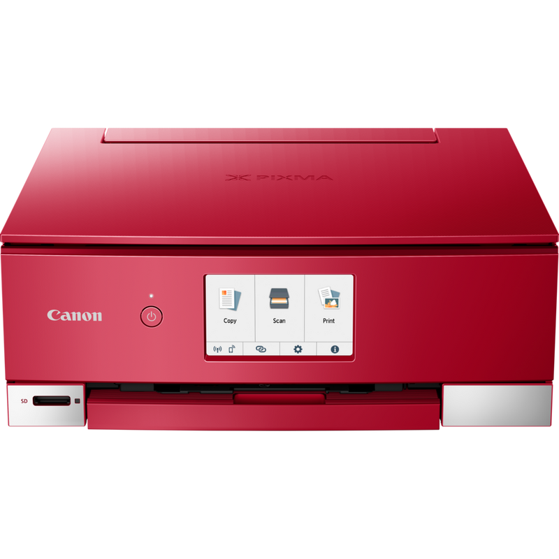 Canon PIXMA TS8352 Tintenstrahl-Multifunktionssystem, Rot Produkt Vorderansicht