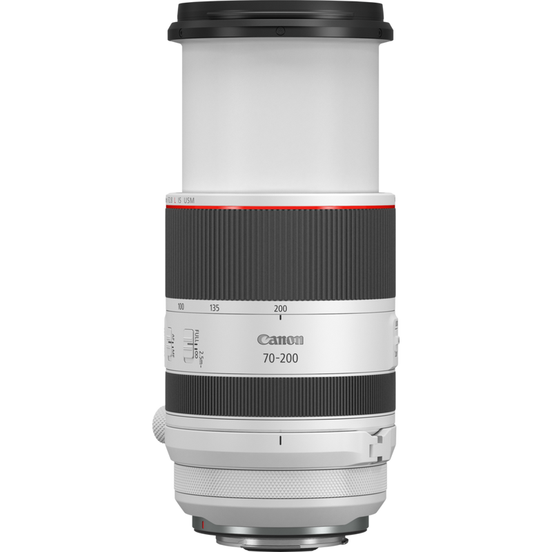 Canon RF 70-200mm F2.8L IS USM Objektiv Produkt Vorderansicht des erweiterten Objektivs