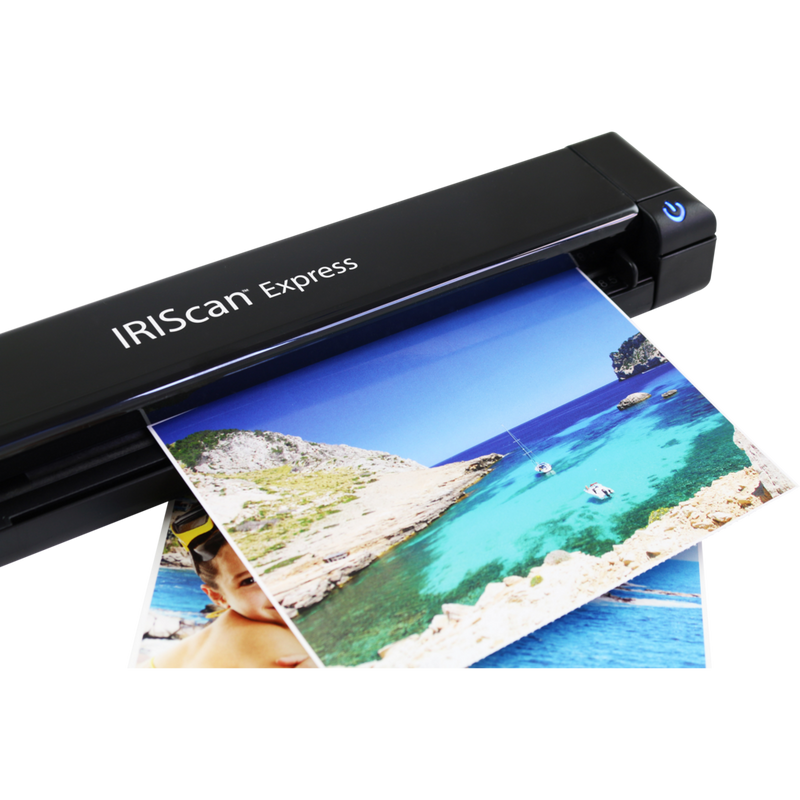 IRIScan Express 4 mobiler Scanner mit Einzelblatteinzug Produkt Ansicht von oben mit Hauptschalter
