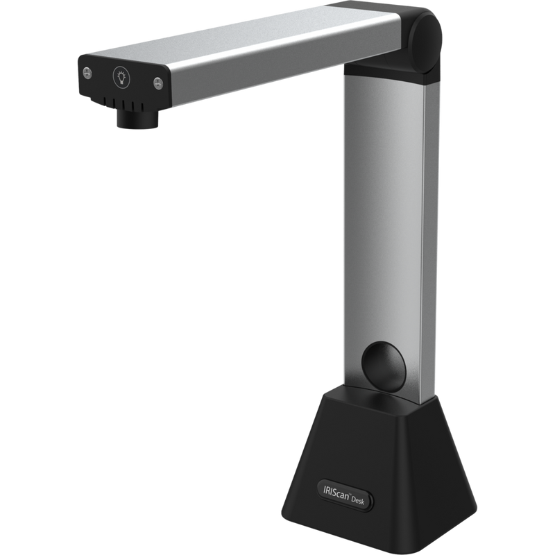 IRIScan Desk 5 Desktop-Kamerascanner Produkt Vorderansicht von links bei geöffnetem Produkt
