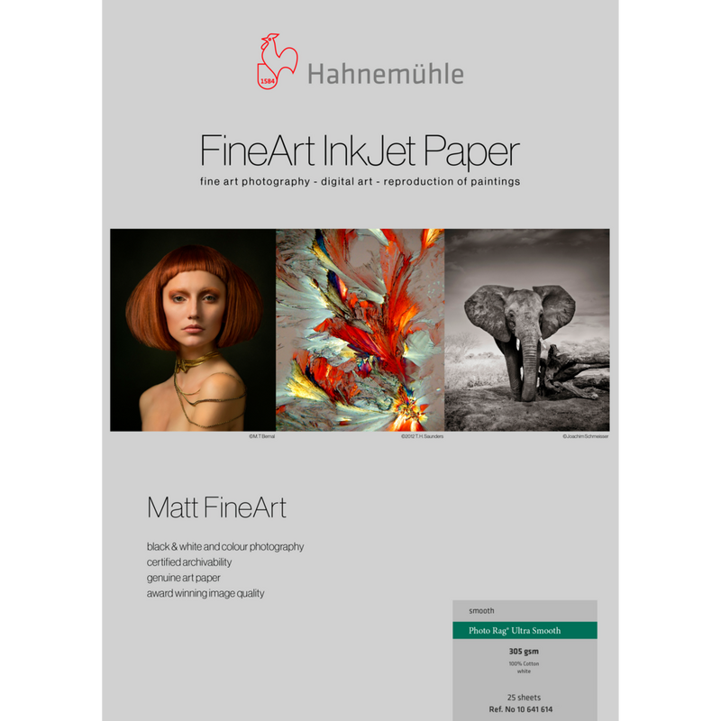 Hahnemühle Photo Rag® Ultra Smooth 305 g/m², A3, 25 Blatt Produkt Vorderansicht
