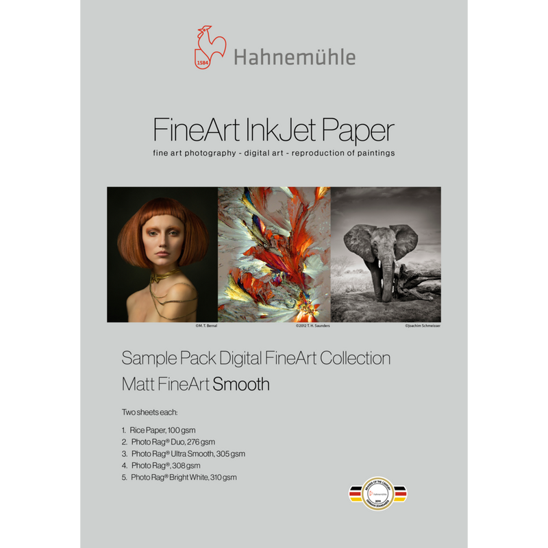 Hahnemühle Matt FineArt SMOOTH Musterpackung, A4, 10 Blatt Produkt Vorderansicht