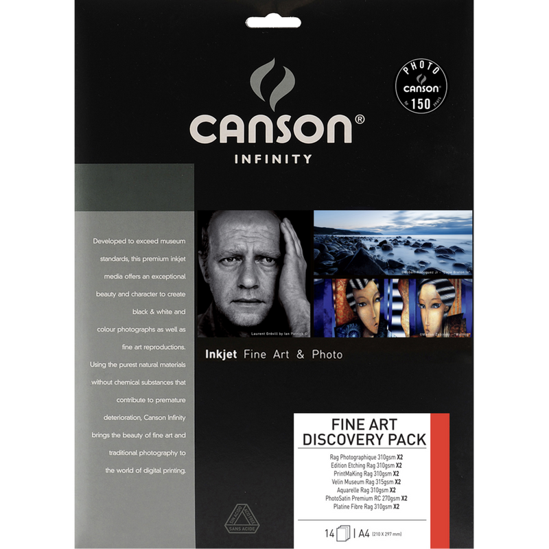 Canson Infinity FineArt Entdecker-Packung, 14 Blatt Produkt Vorderansicht