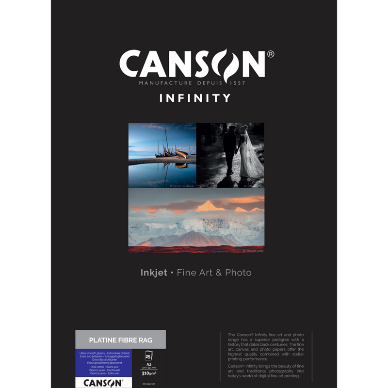 Canson Infinity Platine Fibre Rag 310 g/m², A2, 25 Blatt Produkt Vorderansicht