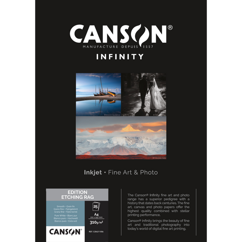 Canson Infinity Edition Etching Rag 310 g/m², A4, 25 Blatt Produkt Vorderansicht