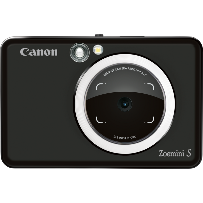 Canon Zoemini S mobile Sofortbildkamera mit Mini-Fotodrucker, Mattschwarz + Tagebuch + Tasche Produkt Vorderansicht