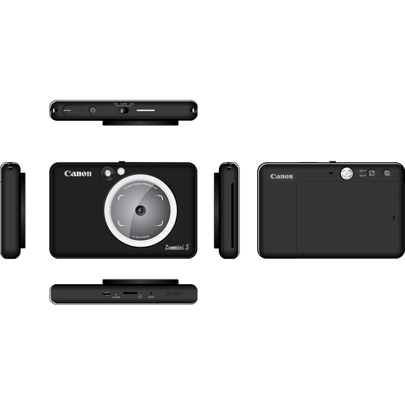 Canon Zoemini S mobile Sofortbildkamera mit Mini-Fotodrucker, Mattschwarz + Tagebuch + Tasche Produkt Mehrere Blickwinkel